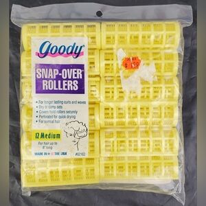 Goody Vintage 1993 Yellow Medium Snap-Over Hair Rollers #82163 USA Made - NOS